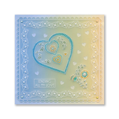 Barbara's Floral Hearts A6 Groovi Plate & Spacer Duo