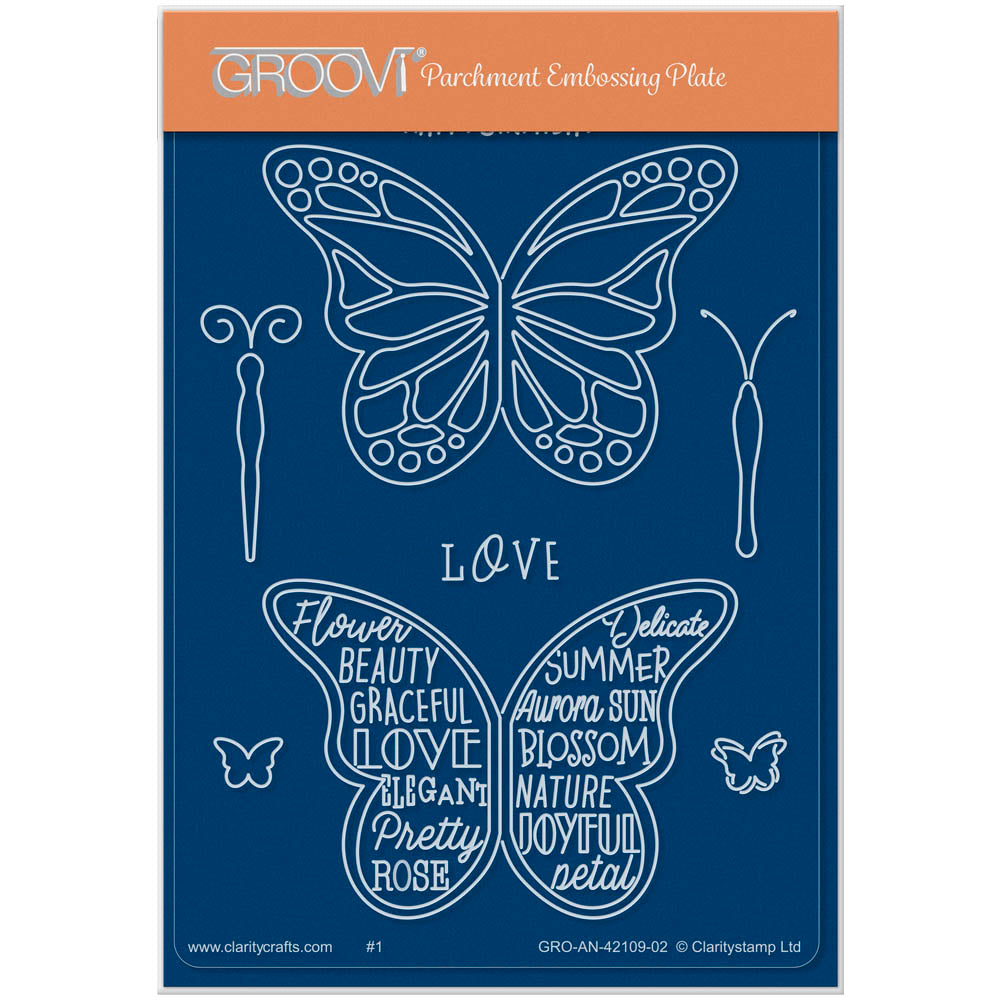 Happy Birthday Butterflies A6 Groovi Plate