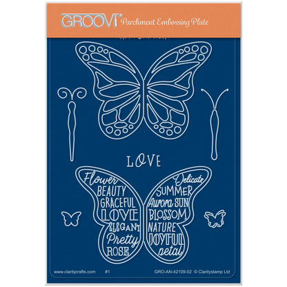 Happy Birthday Butterflies A6 Groovi Plate