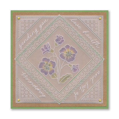 Groovi Grid Overlay - Love, Health & Happiness A5 Square Groovi Plate