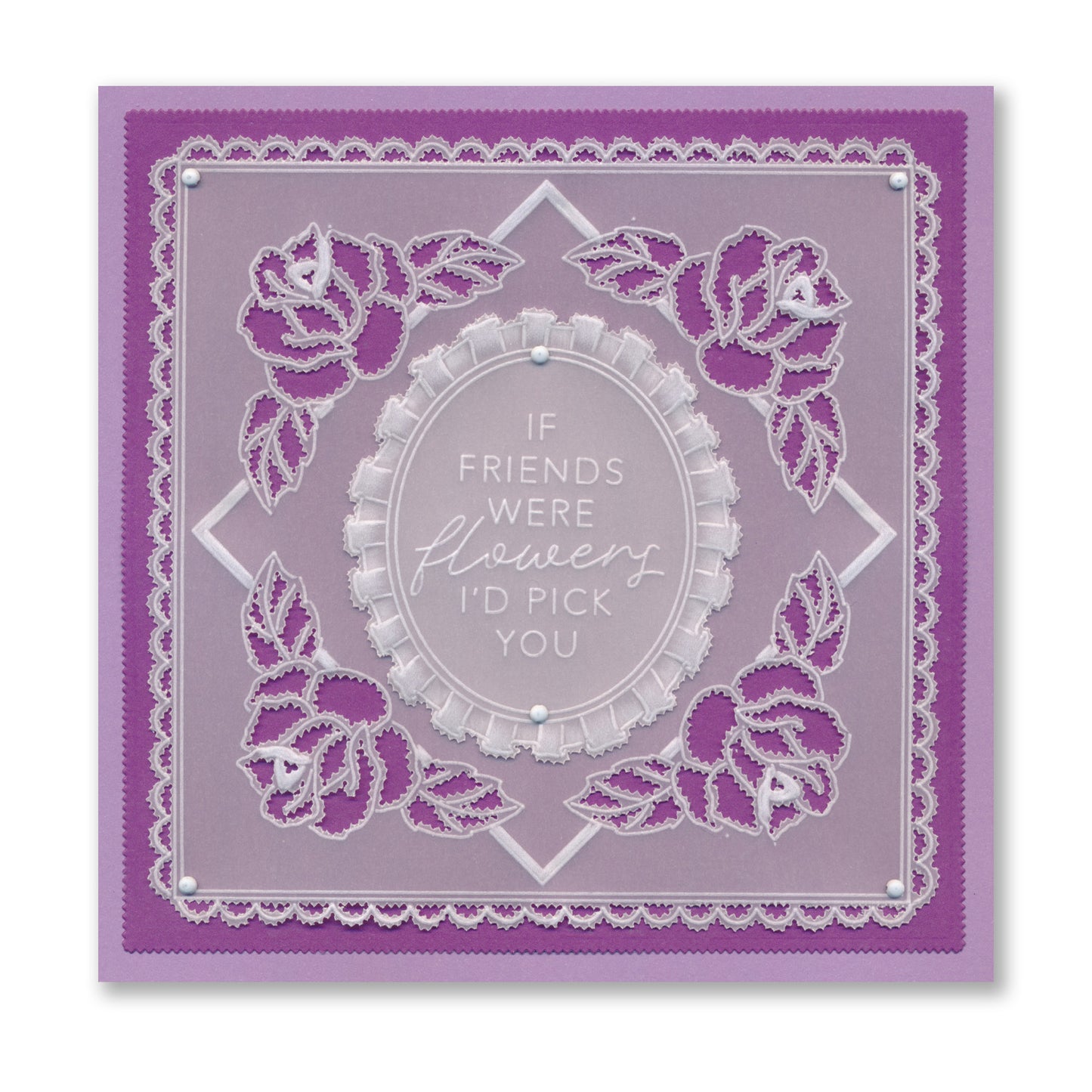 Groovi Grid Overlay - If Friends Were Flowers A5 Square Groovi Plate