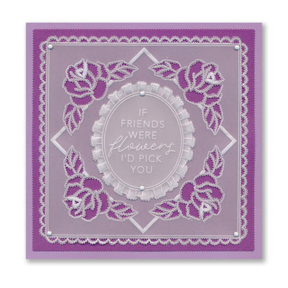 Groovi Grid Overlay - If Friends Were Flowers A5 Square Groovi Plate