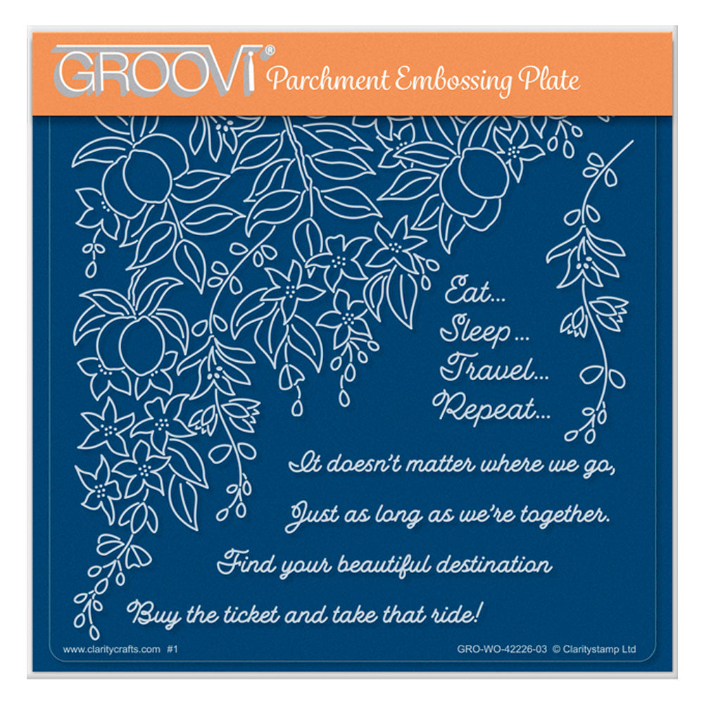 Linda's Eat, Sleep, Travel, Repeat Companion A5 Square Groovi Plate