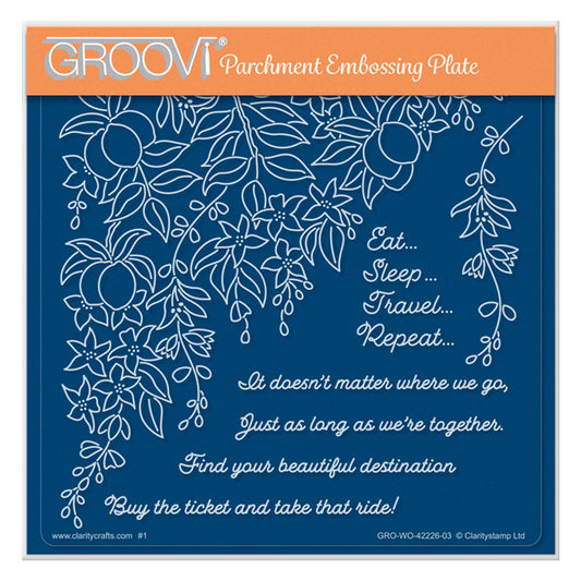 Linda's Eat, Sleep, Travel, Repeat Companion A5 Square Groovi Plate