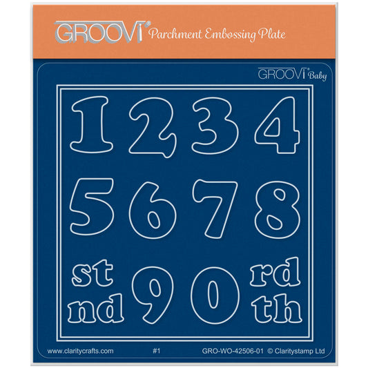 Linda's Bubble Numbers A6 Square Groovi Plate