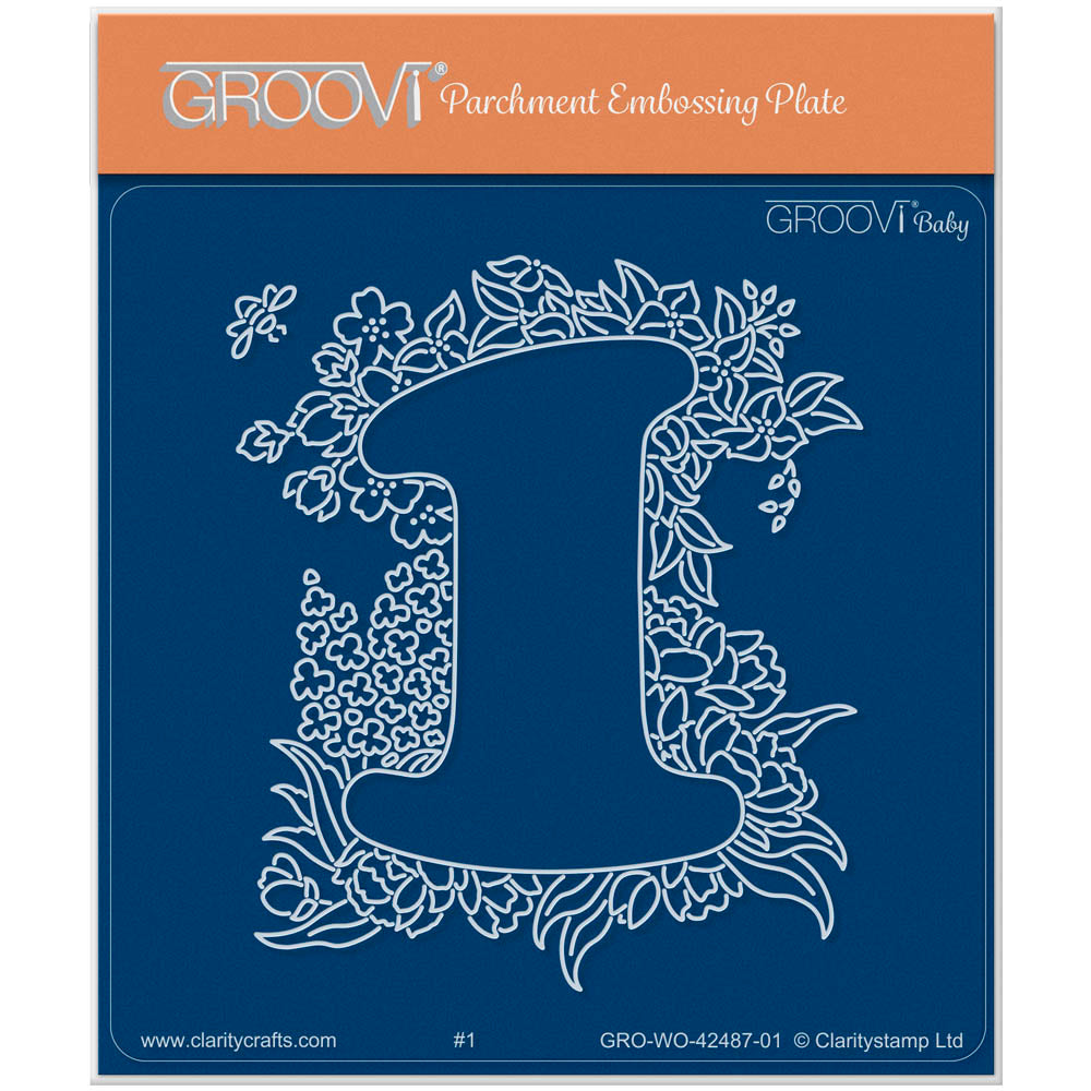 Linda's Floral Number 1 A6 Square Groovi Plate