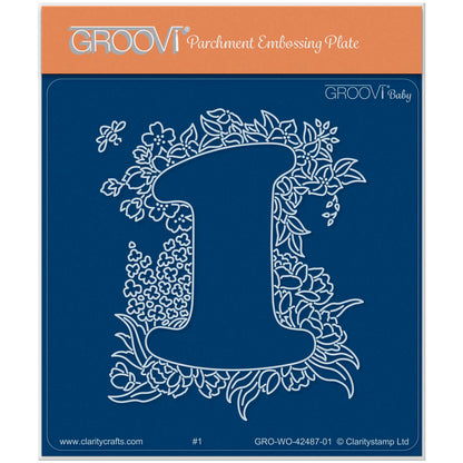 Linda's Floral Number 1 A6 Square Groovi Plate