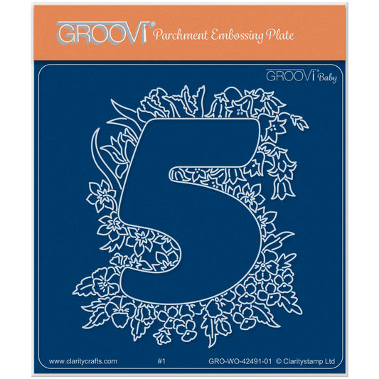 Linda's Floral Number 5 A6 Square Groovi Plate
