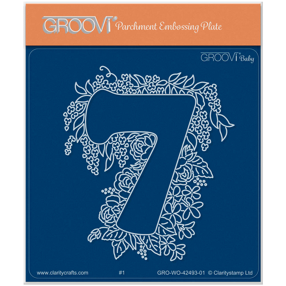 Linda's Floral Number 7 A6 Square Groovi Plate