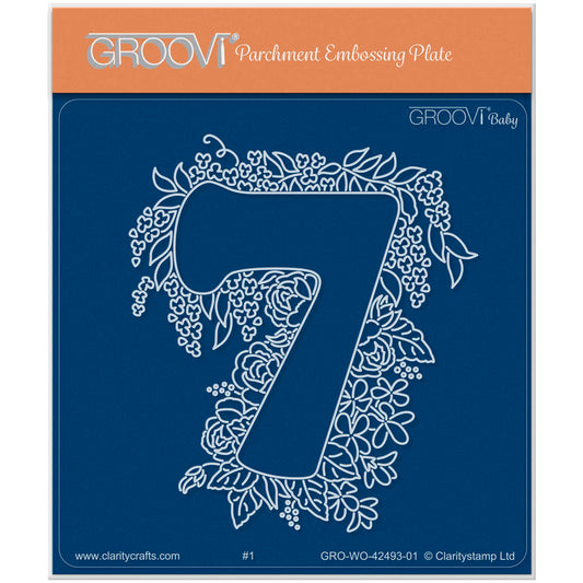 Linda's Floral Number 7 A6 Square Groovi Plate
