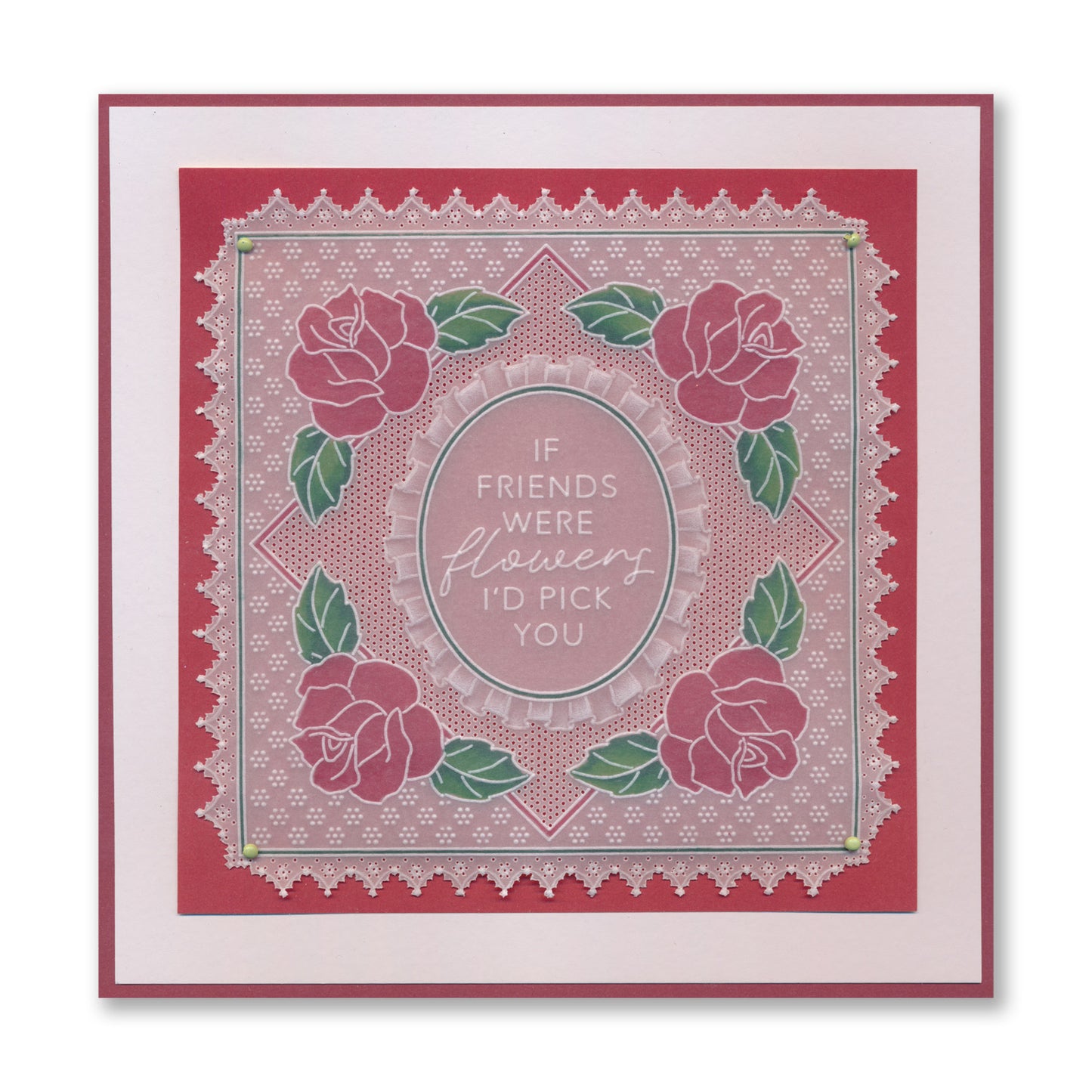 Groovi Grid Overlay - If Friends Were Flowers A5 Square Groovi Plate