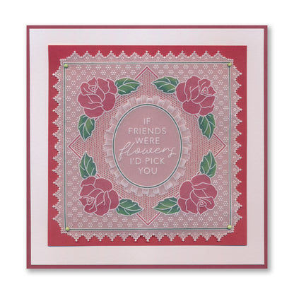 Groovi Grid Overlay - If Friends Were Flowers A5 Square Groovi Plate