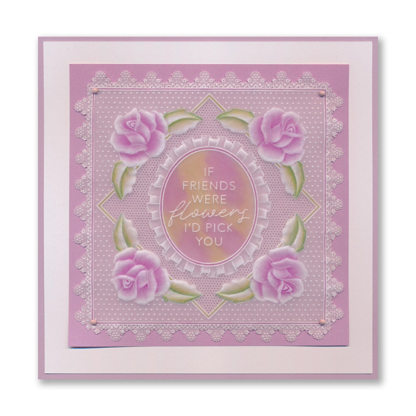 Groovi Grid Overlay - If Friends Were Flowers A5 Square Groovi Plate