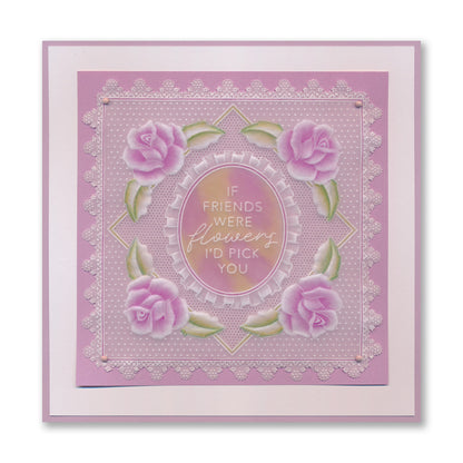 Groovi Grid Overlay - If Friends Were Flowers A5 Square Groovi Plate
