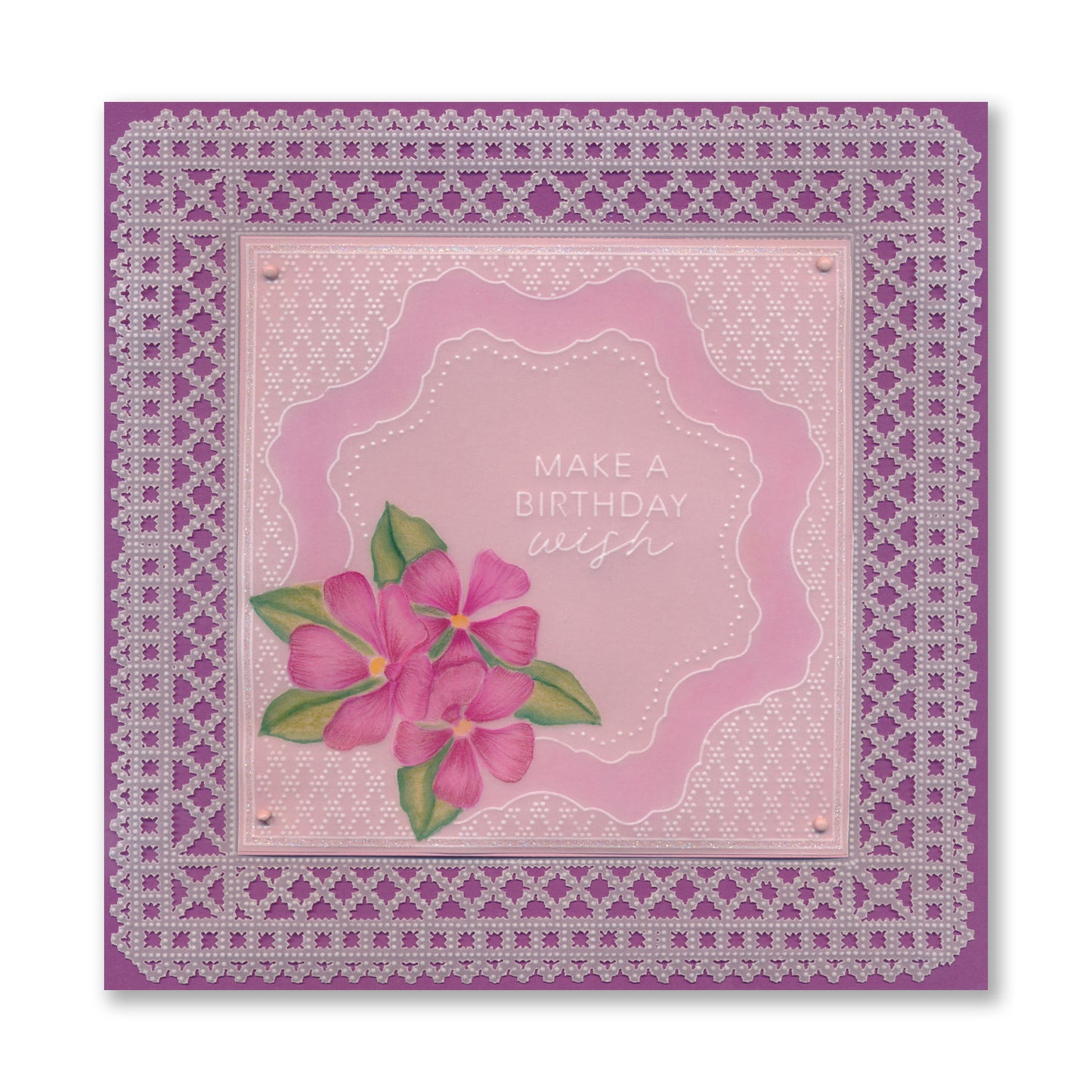 Groovi Grid Overlay - Birthday Wish A5 Square Groovi Plate