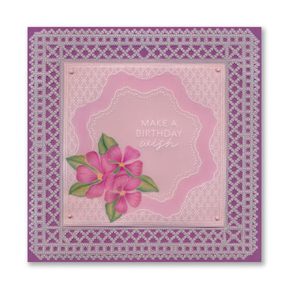 Groovi Grid Overlay - Birthday Wish A5 Square Groovi Plate