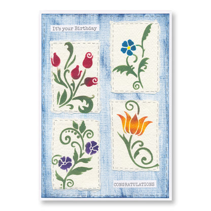 Wee Floral Swirl Stencils & Stencil Mate - DOUBLE LOYALTY POINTS