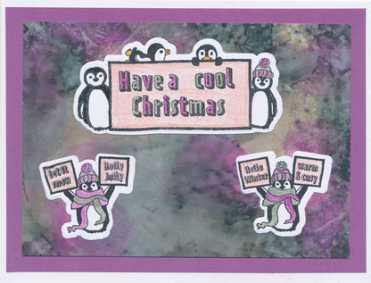 Penguins Mini Sentiments A7 Stamp Set