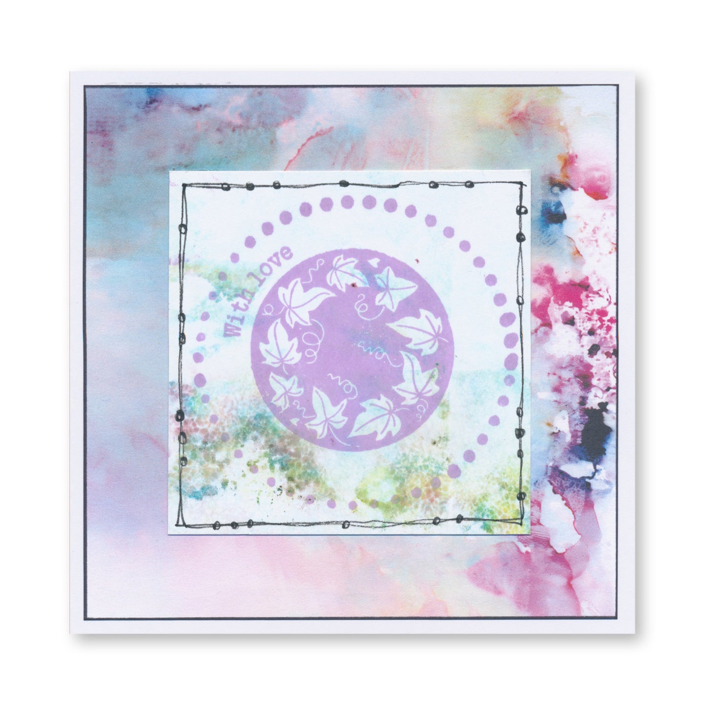 Linda's Christmas Floral Rounds A5 Stamp & Mask Duo with Framework Circles 7" x 7" Stencil