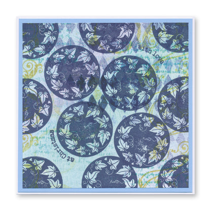 Linda's Christmas Floral Rounds - Silhouettes A5 Stamp & Mask Set