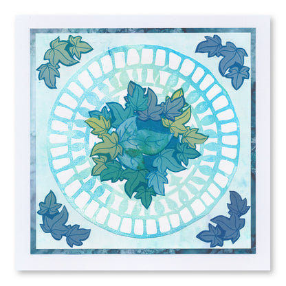 Linda's Christmas Floral Rounds A5 Stamp & Mask Duo with Framework Circles 7" x 7" Stencil