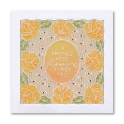 Groovi Grid Overlay - If Friends Were Flowers A5 Square Groovi Plate