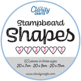 Clarity Stampboard Shapes - Hearts - 60 pieces