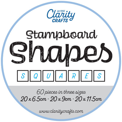 Clarity Stampboard Shapes - Squares - 60 pieces