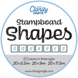 Clarity Stampboard Shapes - Squares - 60 pieces