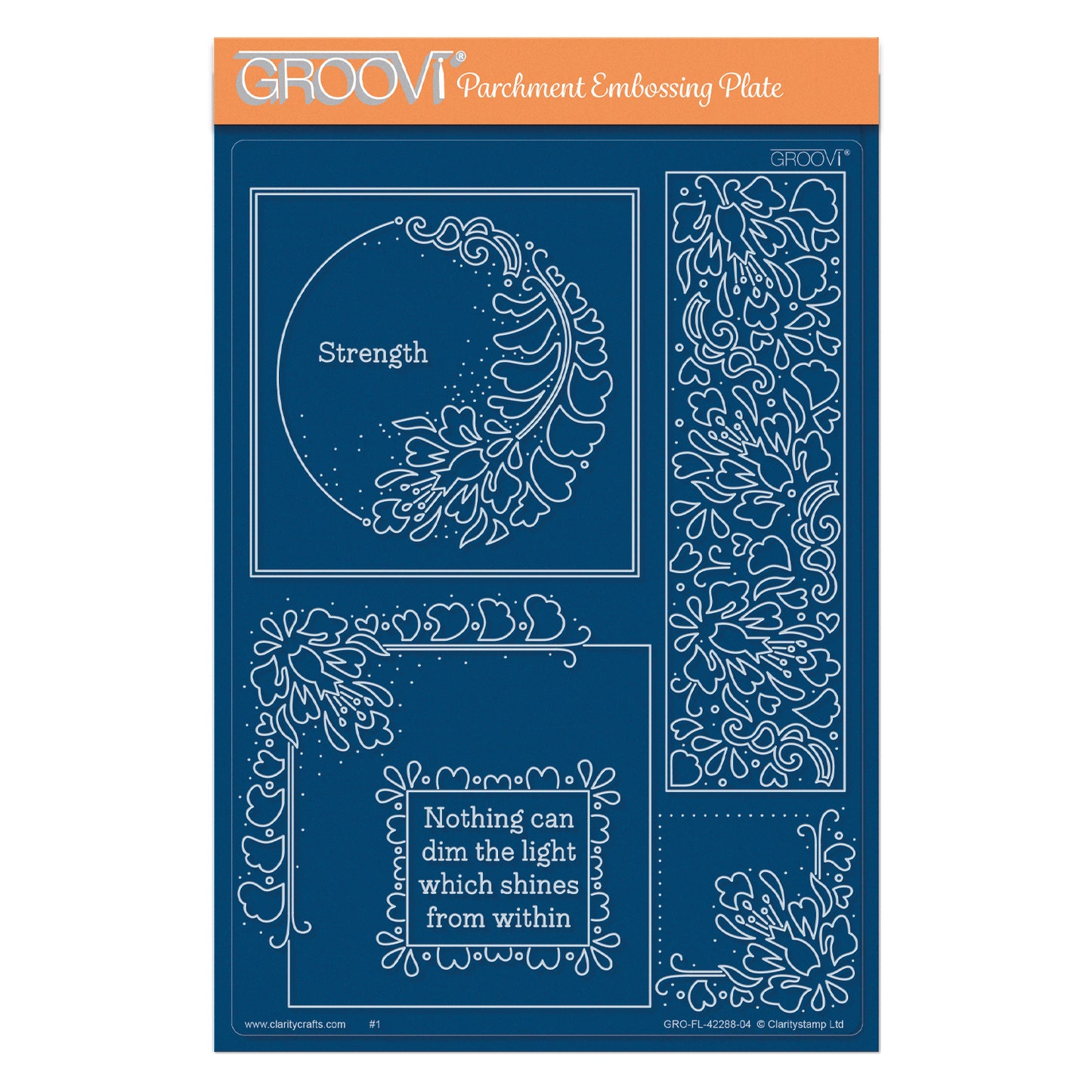 Barbara's Strength - Floral Crescent & Panel A5 Groovi Plate