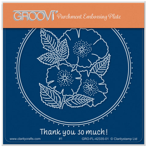 Thank You Dog Rose A6 Square Groovi Plate
