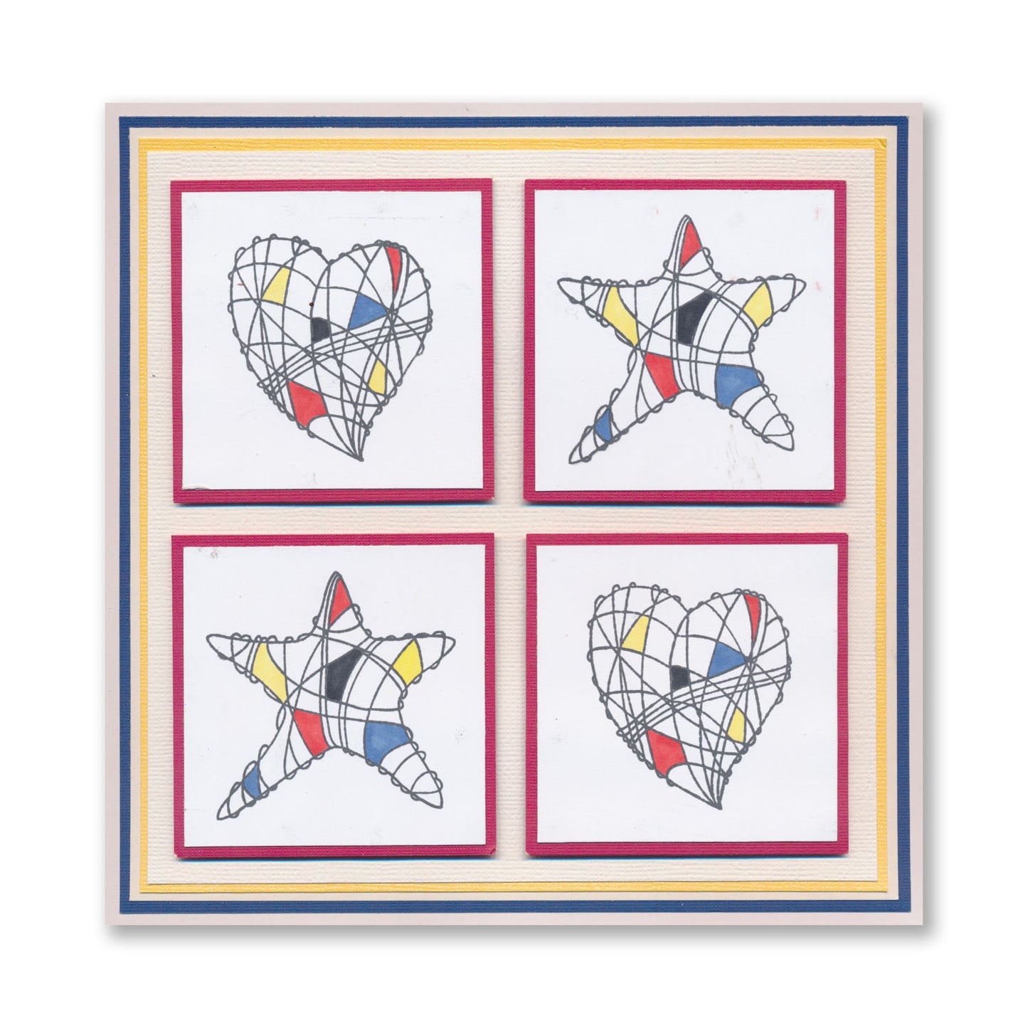 Wire Christmas Shapes A5 Square Stamp & Mask Set