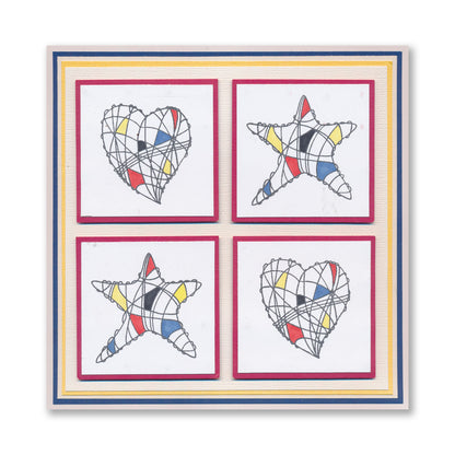 Wire Christmas Shapes A5 Square Stamp & Mask Set