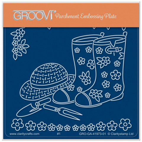 NDGC90 - Floral Wellies A6 Square Groovi Plate