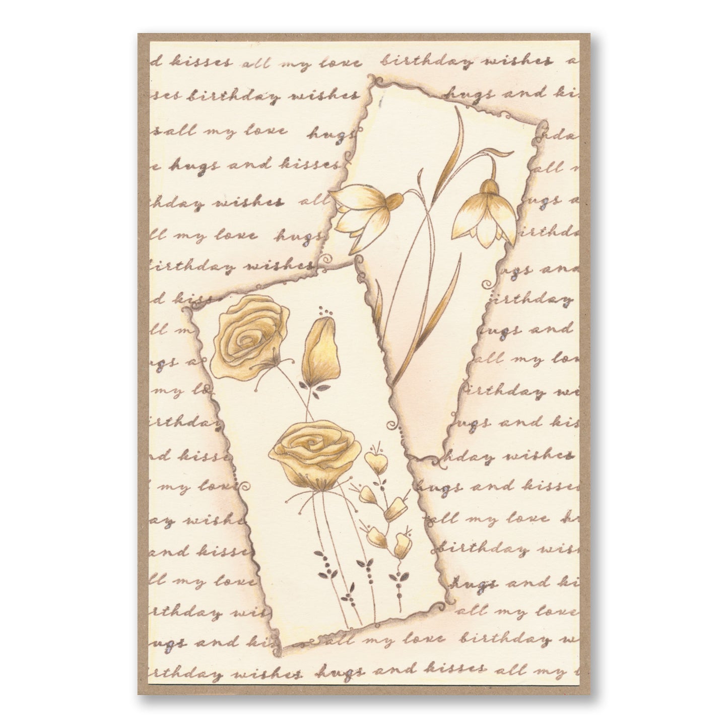 Barbara's SHAC Rose Floral Panels A5 Square Stamp & Mask Set
