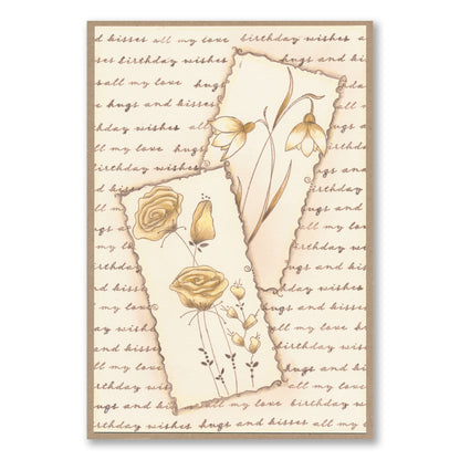 Barbara's SHAC Rose Floral Panels A5 Square Stamp & Mask Set