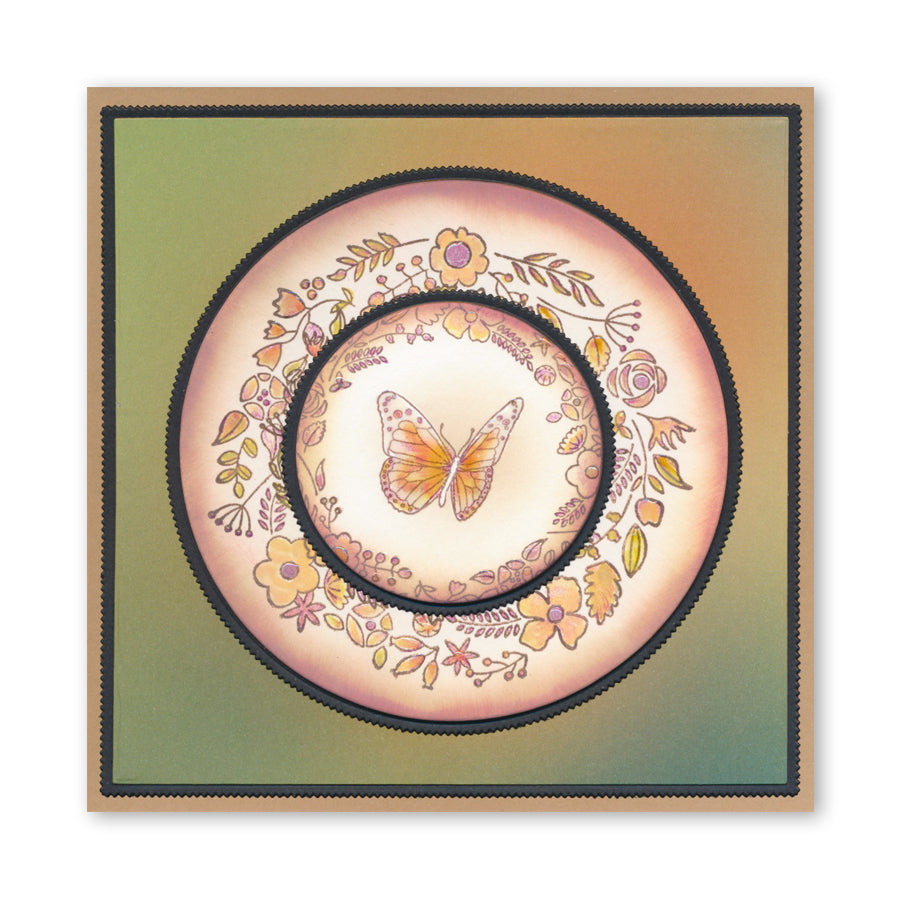 Butterfly Wreath A5 Square & A6 Square Stamp & Mask Collection