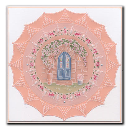 Linda's Tuscan Roses & Portico Layering Frame A4 Square Groovi Plate
