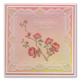 Barbara's SHAC Japonica Floral Panels A5 Square Groovi Plate