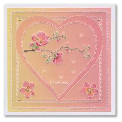 Barbara's SHAC Japonica Floral Panels A5 Square Groovi Plate