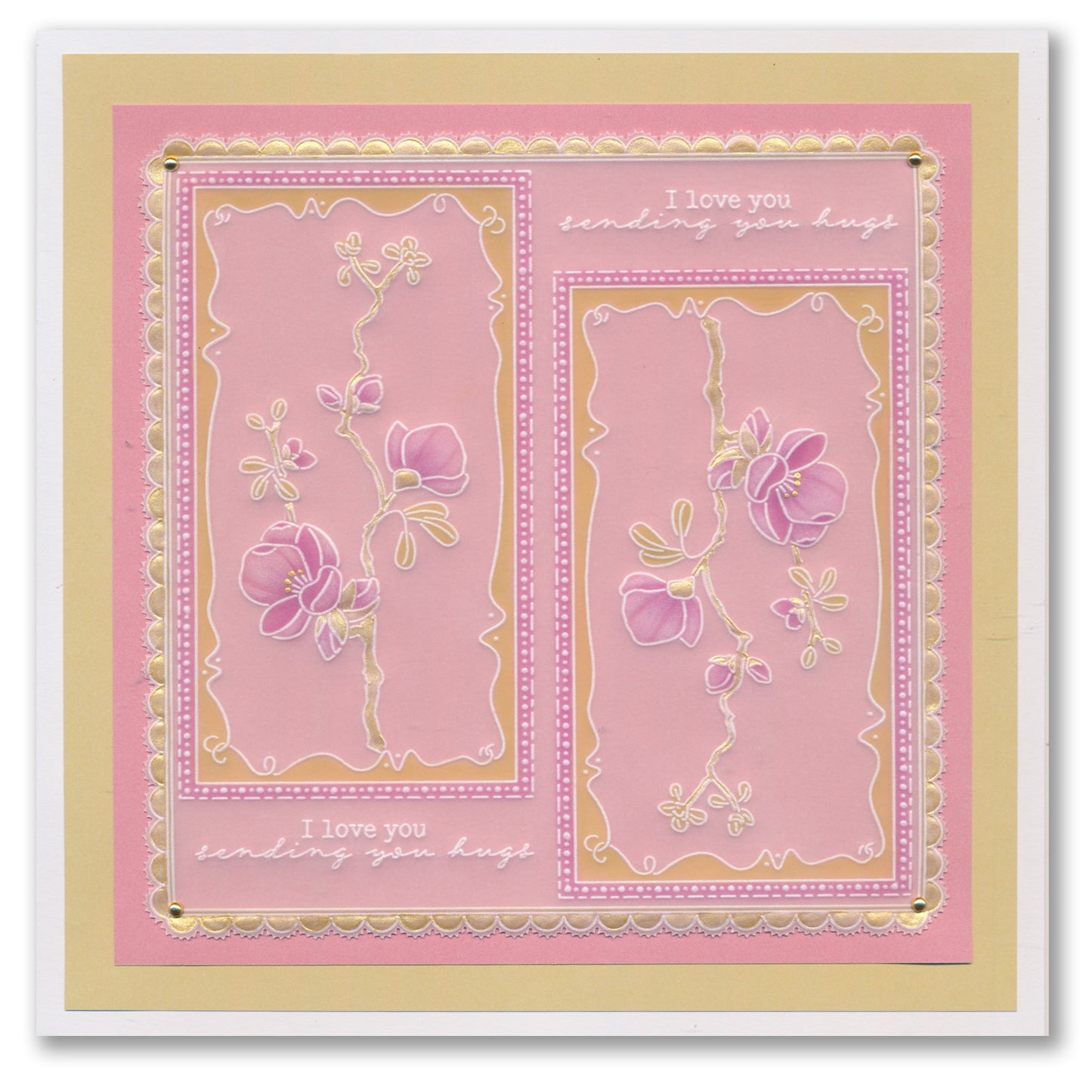 Barbara's SHAC Japonica Floral Panels A5 Square Groovi Plate