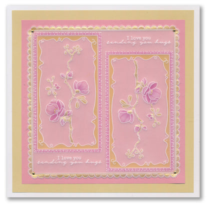 Barbara's SHAC Japonica Floral Panels A5 Square Groovi Plate