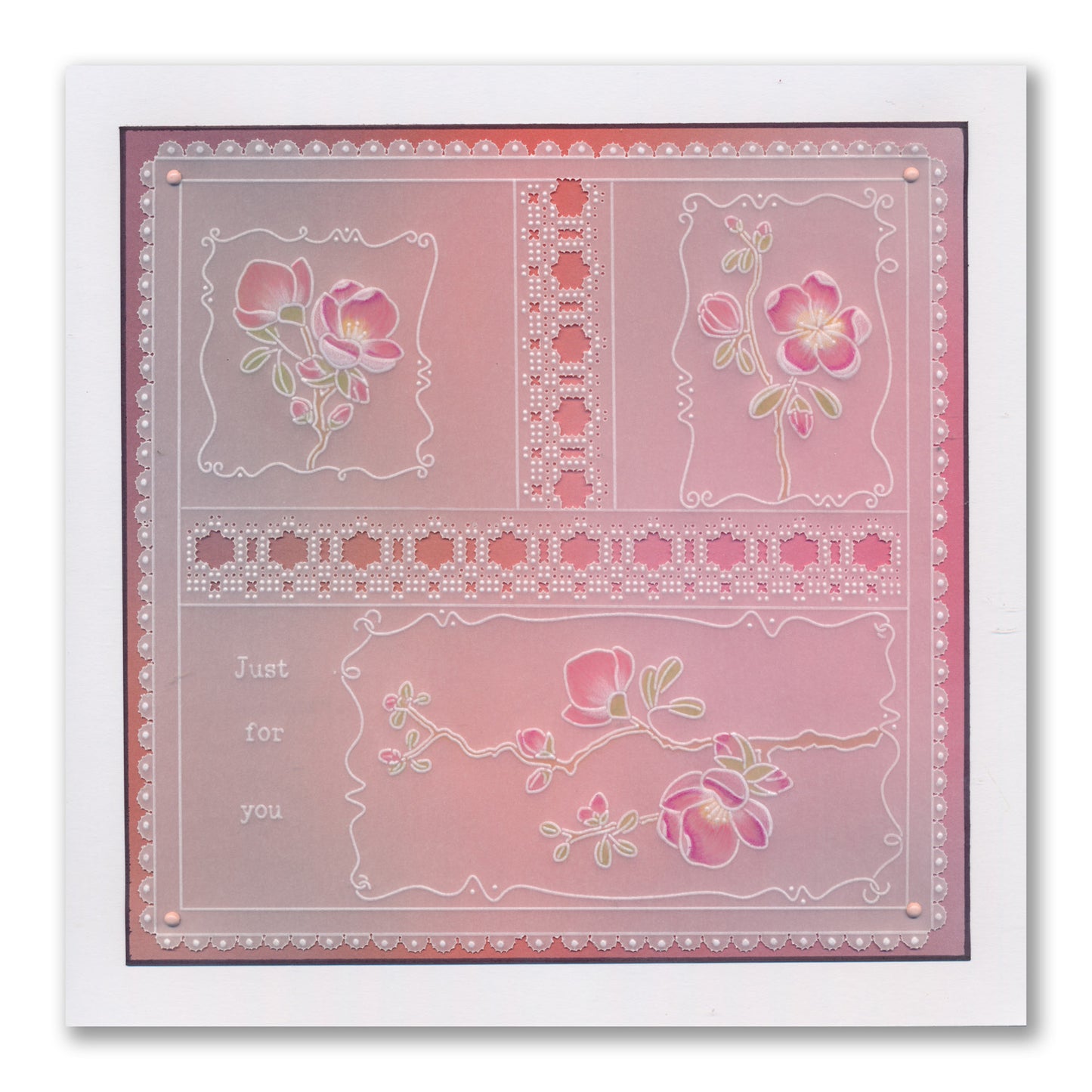 Barbara's SHAC Japonica Floral Panels A5 Square Groovi Plate
