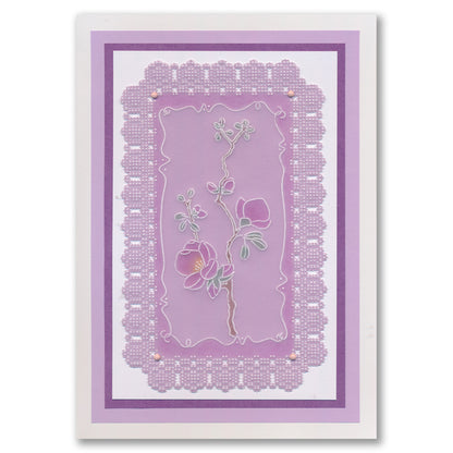 Barbara's SHAC Japonica Floral Panels A5 Square Groovi Plate