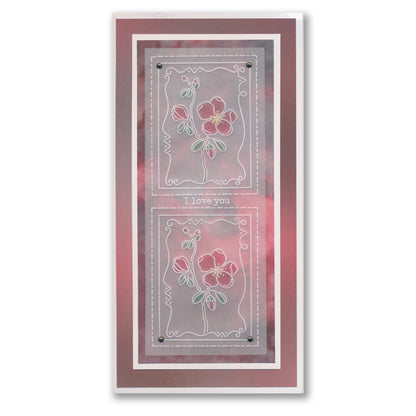 Barbara's SHAC Japonica Floral Panels A5 Square Groovi Plate
