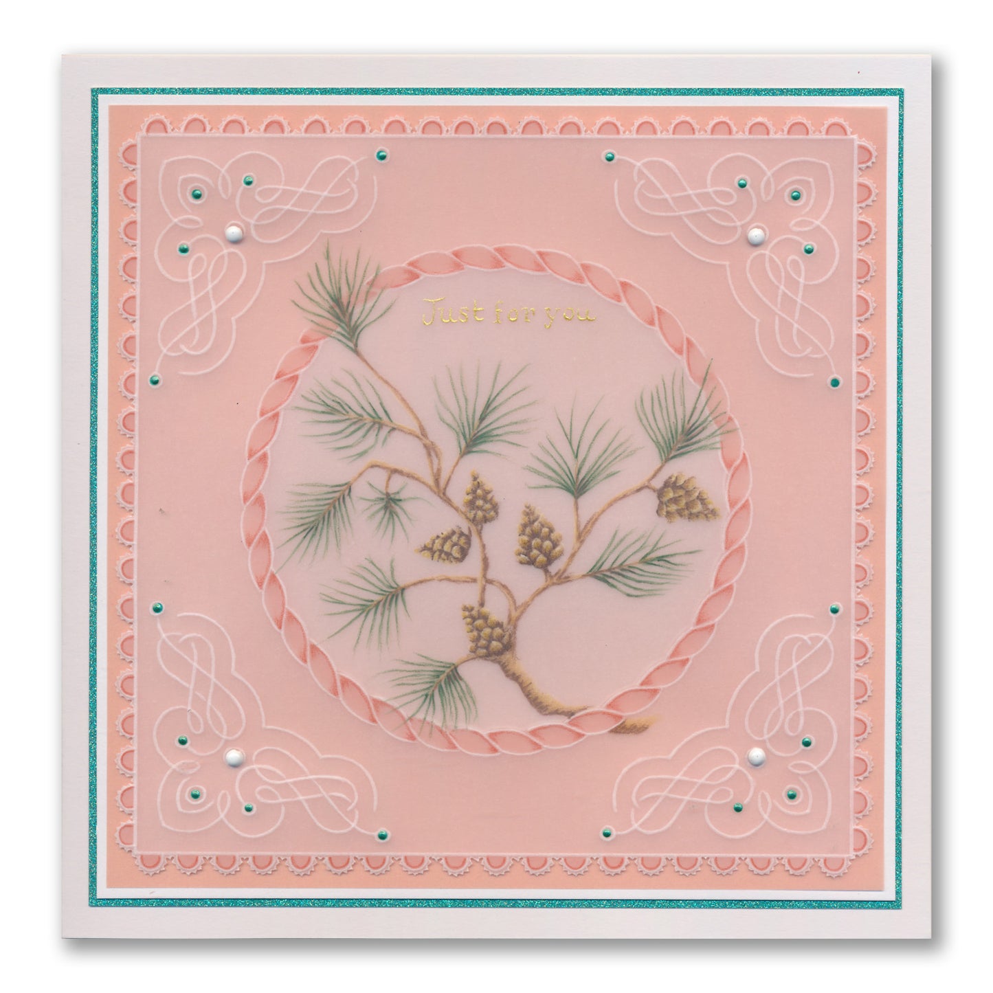 Barbara's SHAC Scots Pine Floral Panels A5 Square Groovi Plate