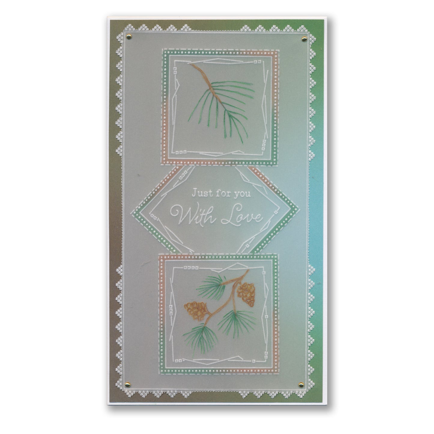 Barbara's SHAC Scots Pine Floral Panels A5 Square Groovi Plate