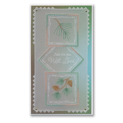 Barbara's SHAC Scots Pine Floral Panels A5 Square Groovi Plate