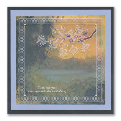 Barbara's SHAC Scots Pine Floral Panels A5 Square Groovi Plate