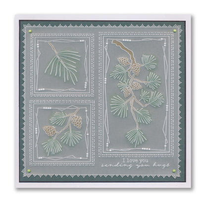 Barbara's SHAC Scots Pine Floral Panels A5 Square Groovi Plate